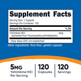 Nutricost Yohimbine HCl bottle with label