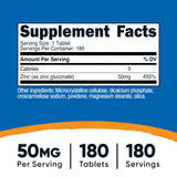 Nutricost Zinc 50mg 180 Tablets side view