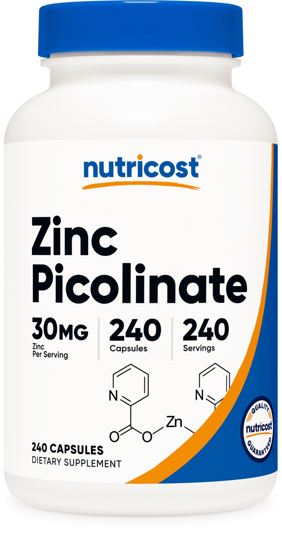 Nutricost Zinc Picolinate 240 Vegetarian Caps front view