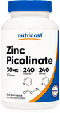 Nutricost Zinc Picolinate 240 Vegetarian Caps front view