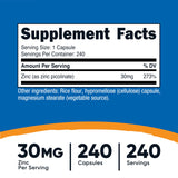 Nutricost Zinc Picolinate bottle side view