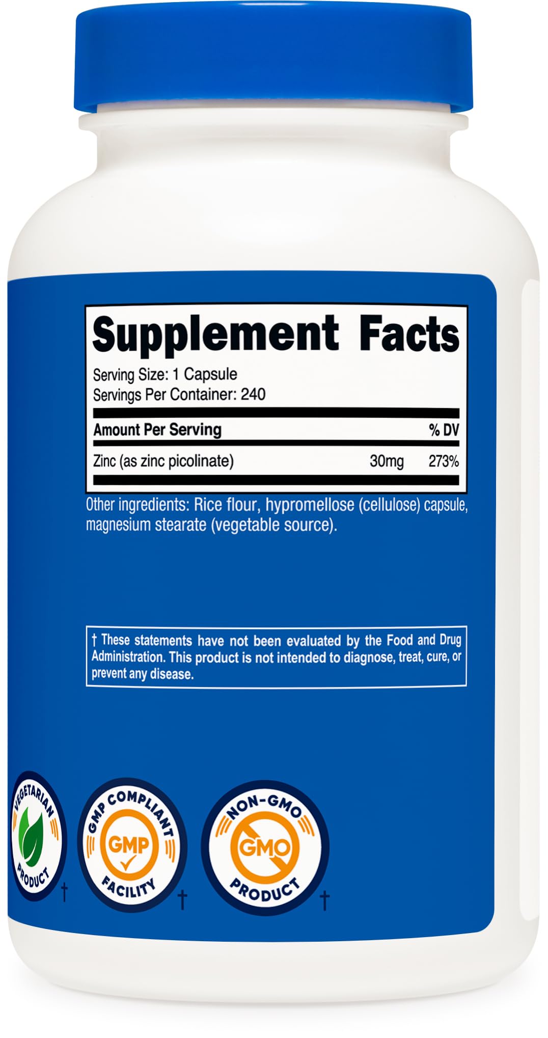 Nutricost Zinc Picolinate bottle with measuring scoop