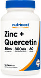 Nutricost Zinc with Quercetin 50mg 60 Capsules front view
