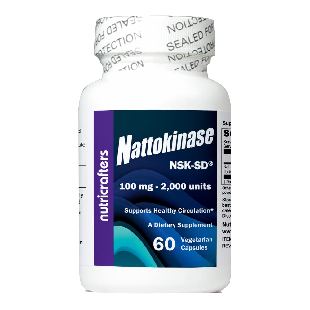 NutriCrafters Nattokinase multi-enzyme bottle front view