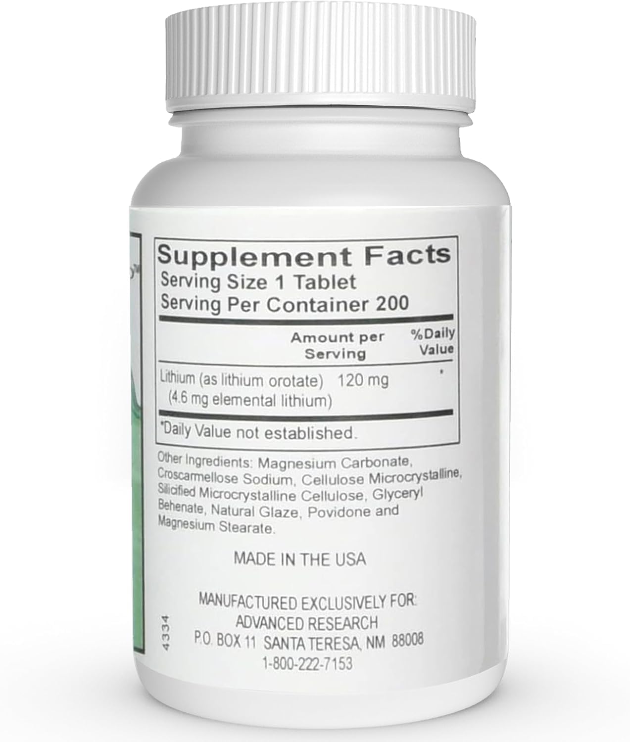 Nutrient Carriers Lithium Orotate 120 mg packaging