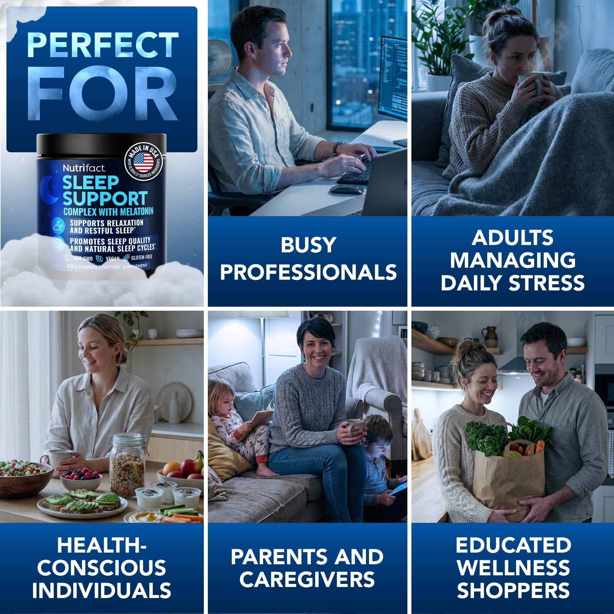 NutriFact Melatonin 5mg Sleep Aid lifestyle scene