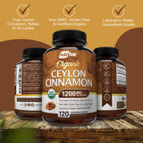 NutriFlair Ceylon Cinnamon capsules on wooden table