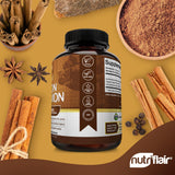 NutriFlair Ceylon Cinnamon capsules side view