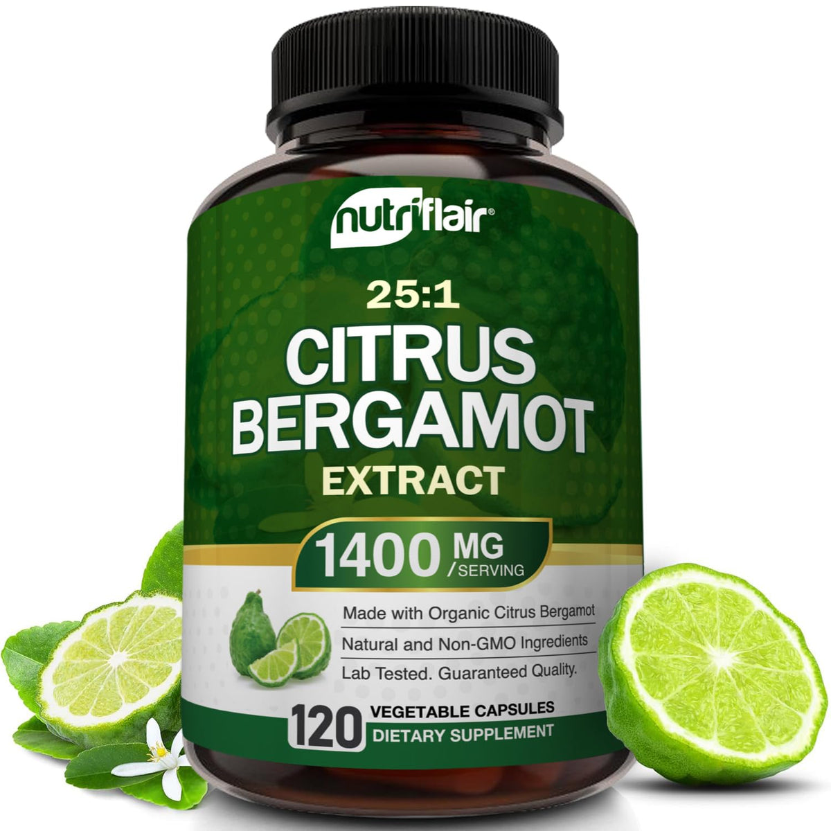 NutriFlair Citrus Bergamot Extract 1400 mg bottle front view