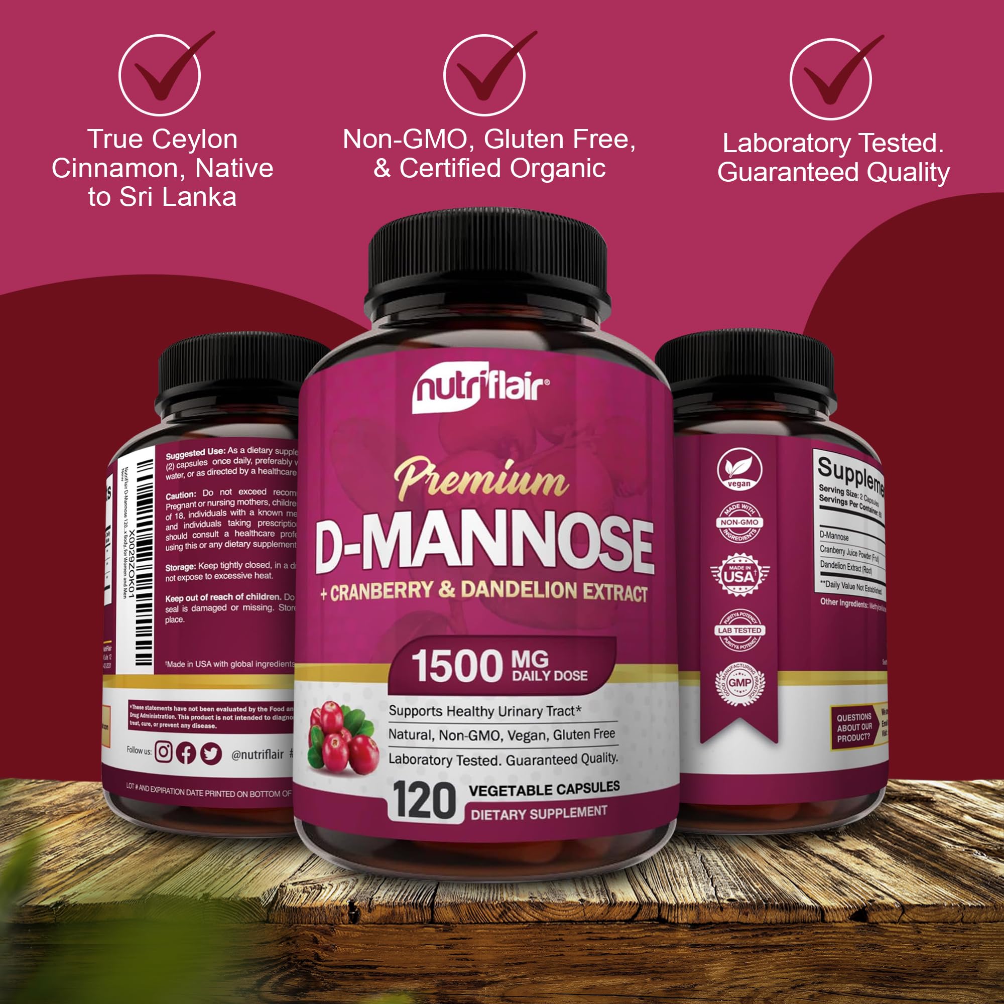 NutriFlair D-Mannose Supplement ingredients list