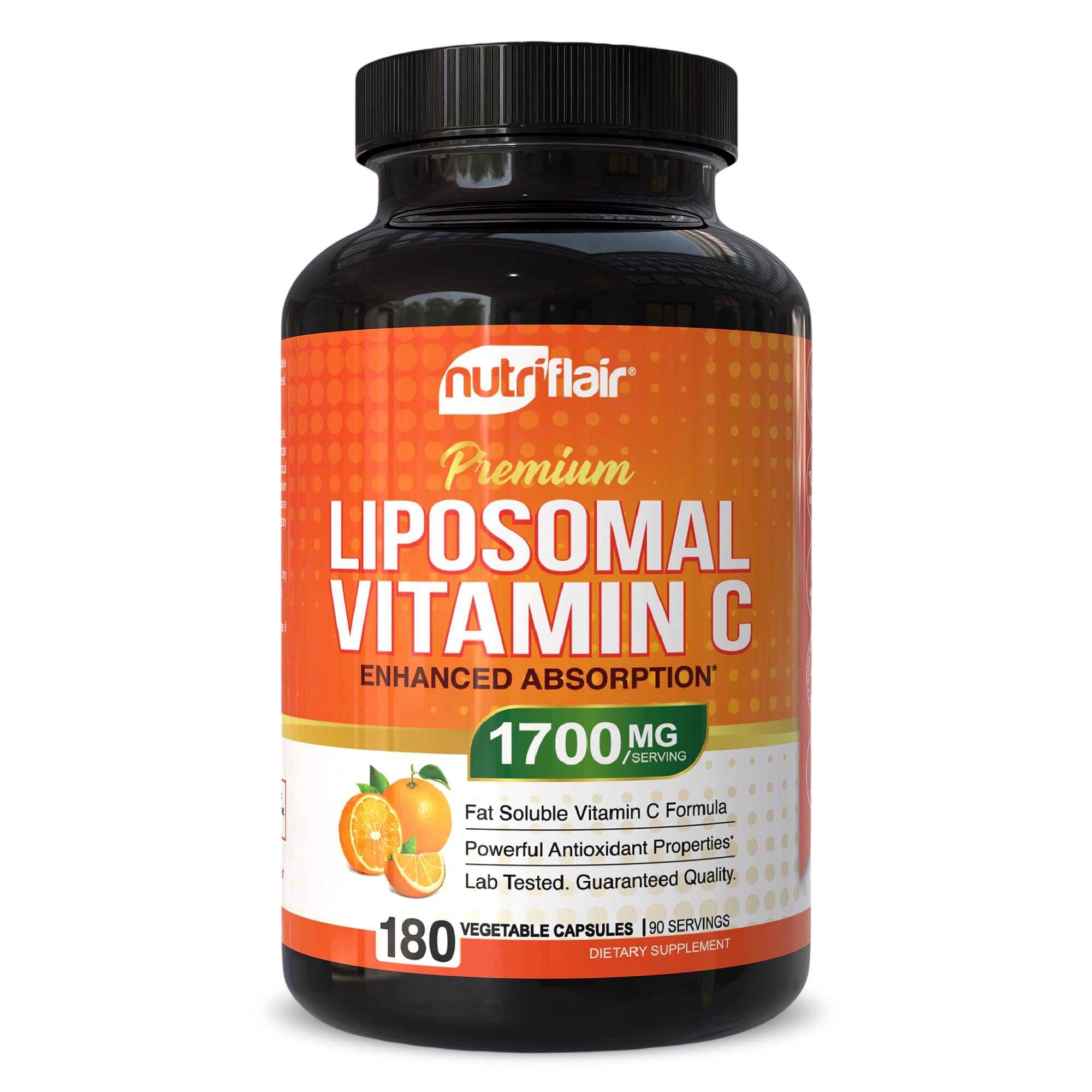 NutriFlair Liposomal Vitamin C 1700mg front view of packaging