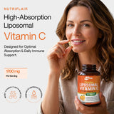 NutriFlair Liposomal Vitamin C 1700mg side view of bottle