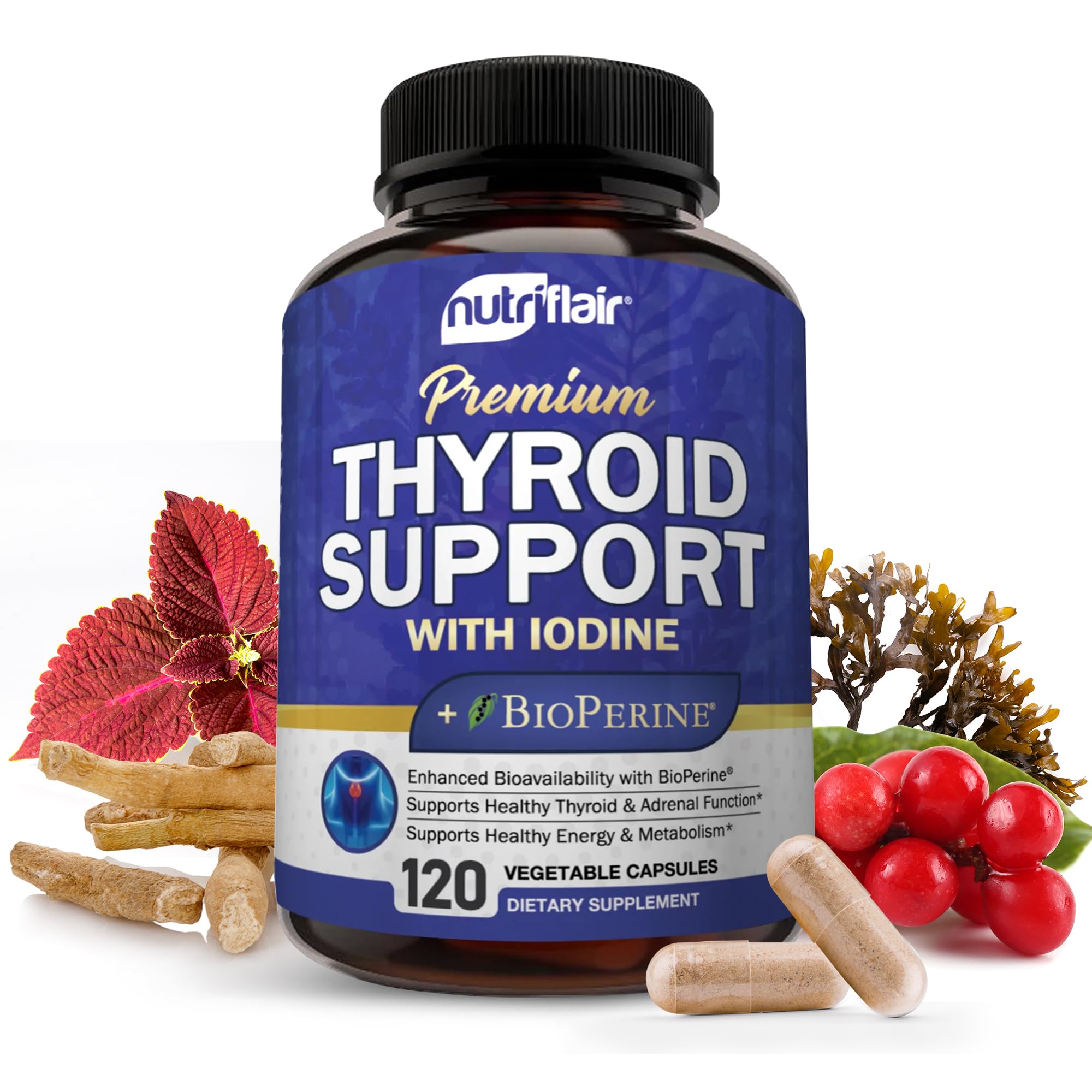 NutriFlair Thyroid Support Supplement bottle front view