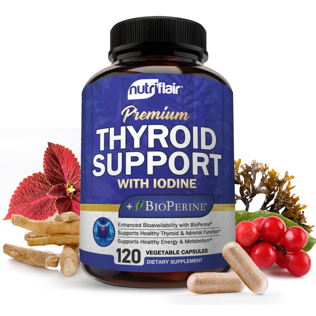 NutriFlair Thyroid Support Supplement bottle front view