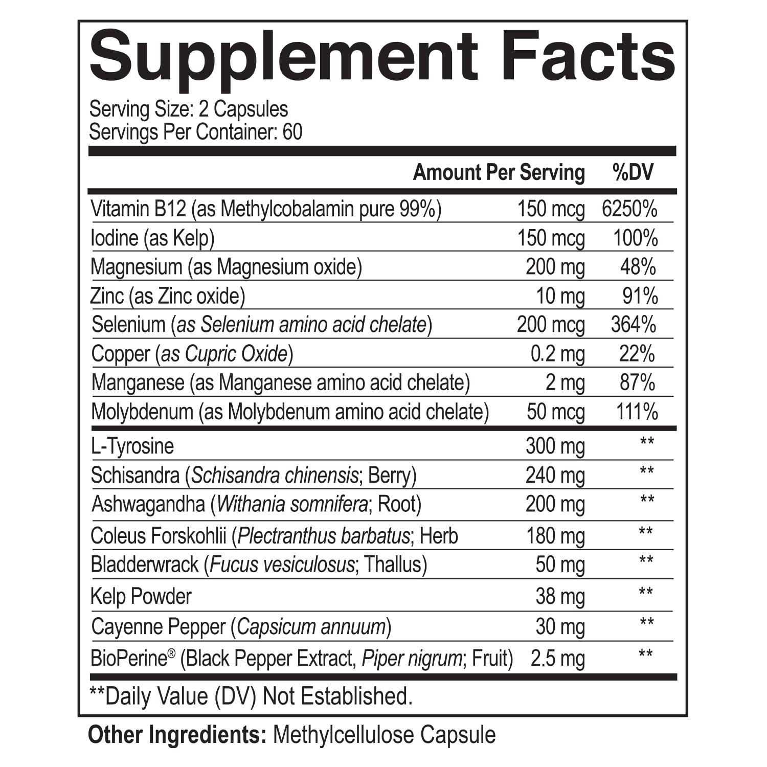 NutriFlair Thyroid Support Supplement side view with label