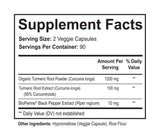 NutriFlair Turmeric Curcumin 180 capsules side view