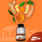NutriFlair Turmeric Curcumin capsules side view
