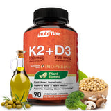 NutriFlair Vitamin D3 + K2 capsules front view with packaging