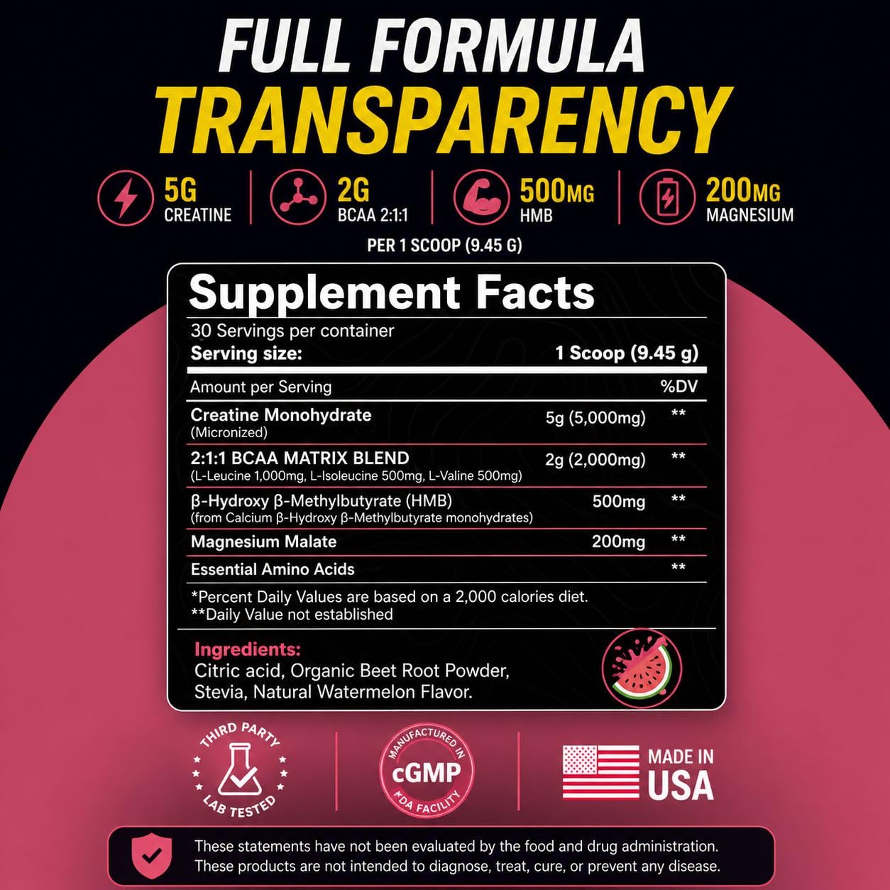 Nutrigenius + Creatine Monohydrate supplement side view
