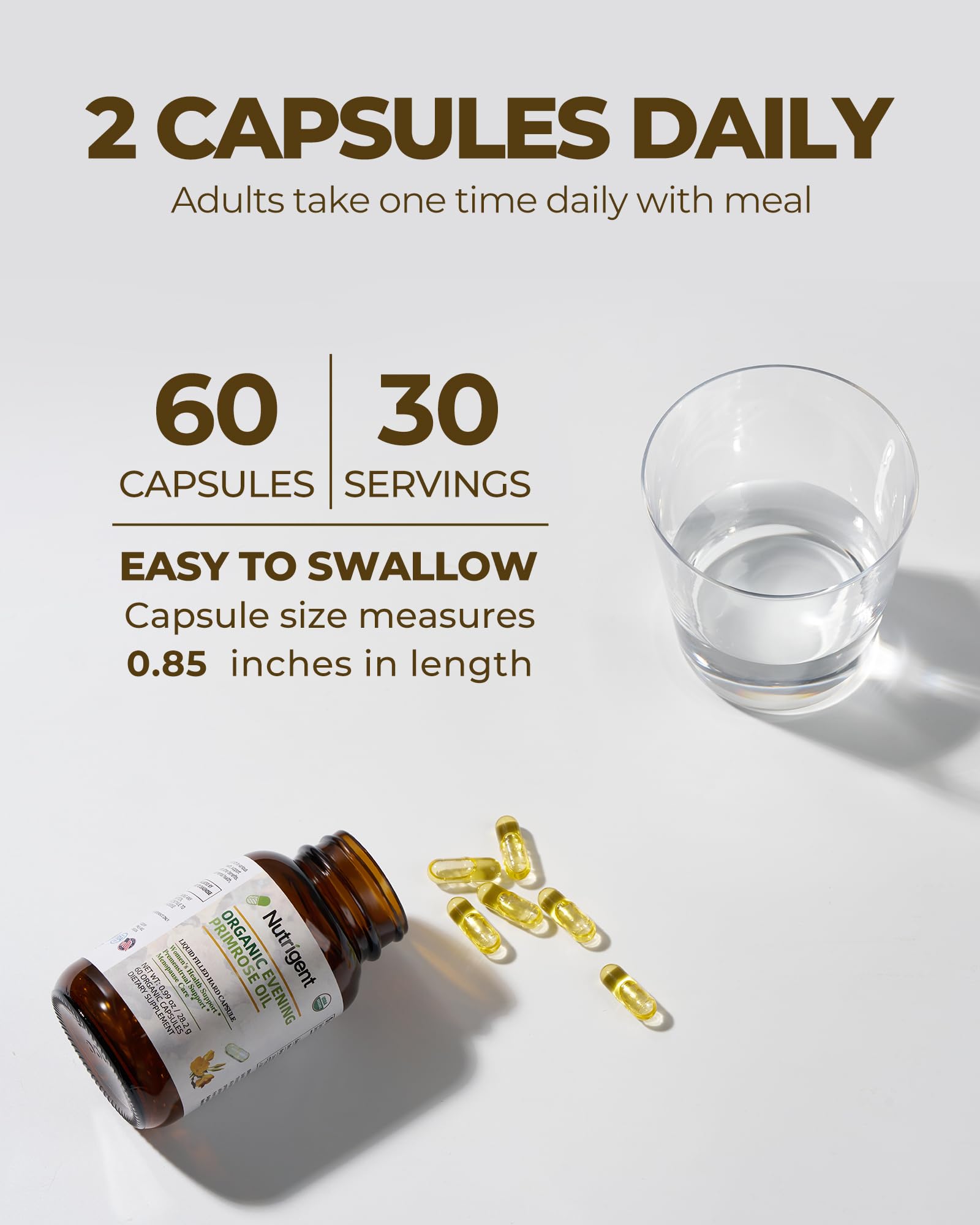 Nutrigent Evening Primrose Oil Capsules bottle with cap open