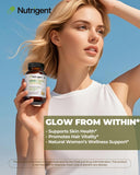 Nutrigent Evening Primrose Oil Capsules displayed with a measuring spoon
