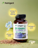 Nutrigent Flaxseed Oil Capsules 500mg back view