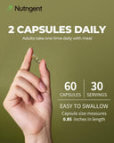 Nutrigent Flaxseed Oil Capsules 500mg with a measuring spoon
