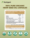 Nutrigent Organic Hemp Seed Oil Capsules with measuring spoon