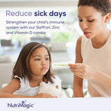 NutriMagic Saffron Extract Gummies side view with dosage information
