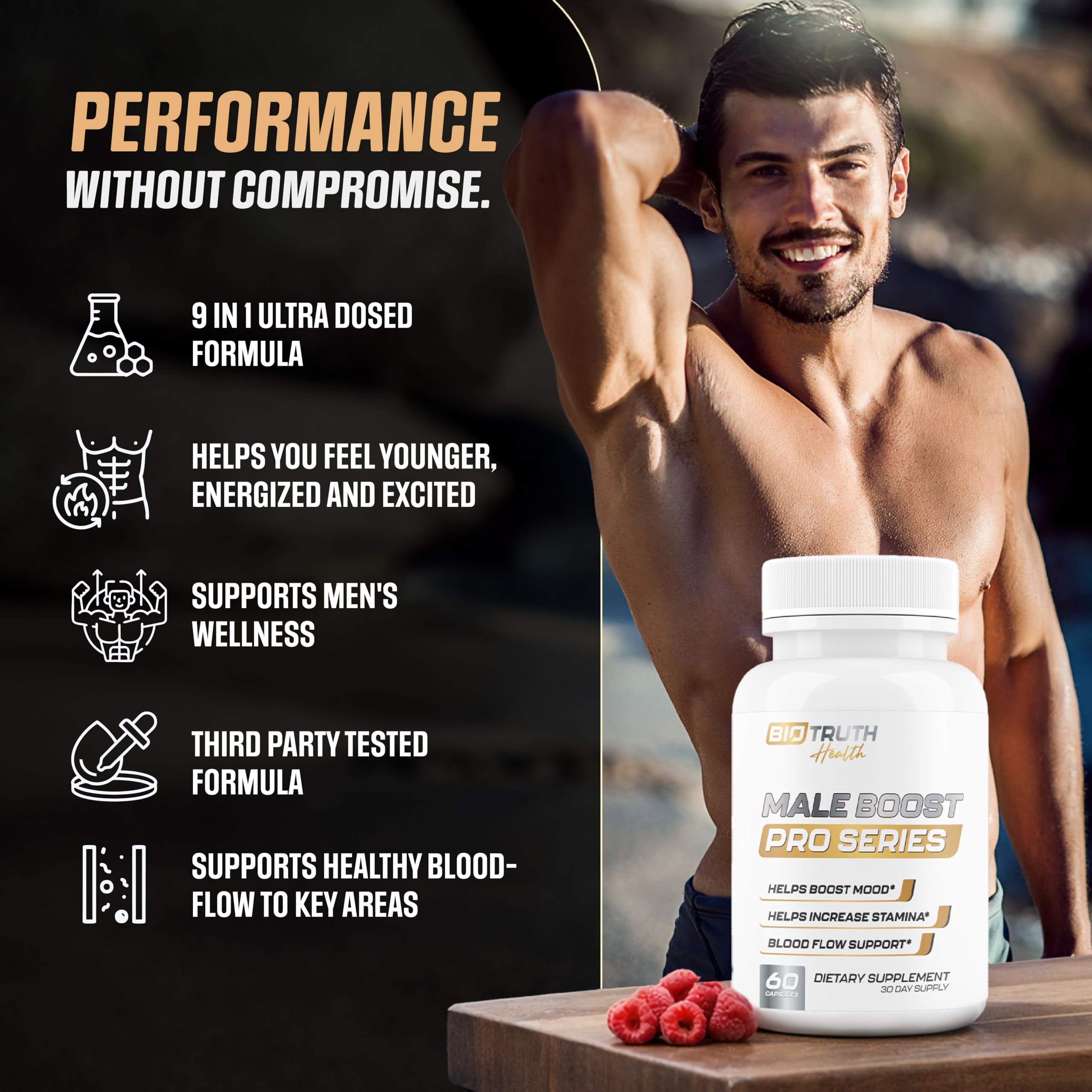 Nutrimend IQ Vitality Formula capsules on a wooden table