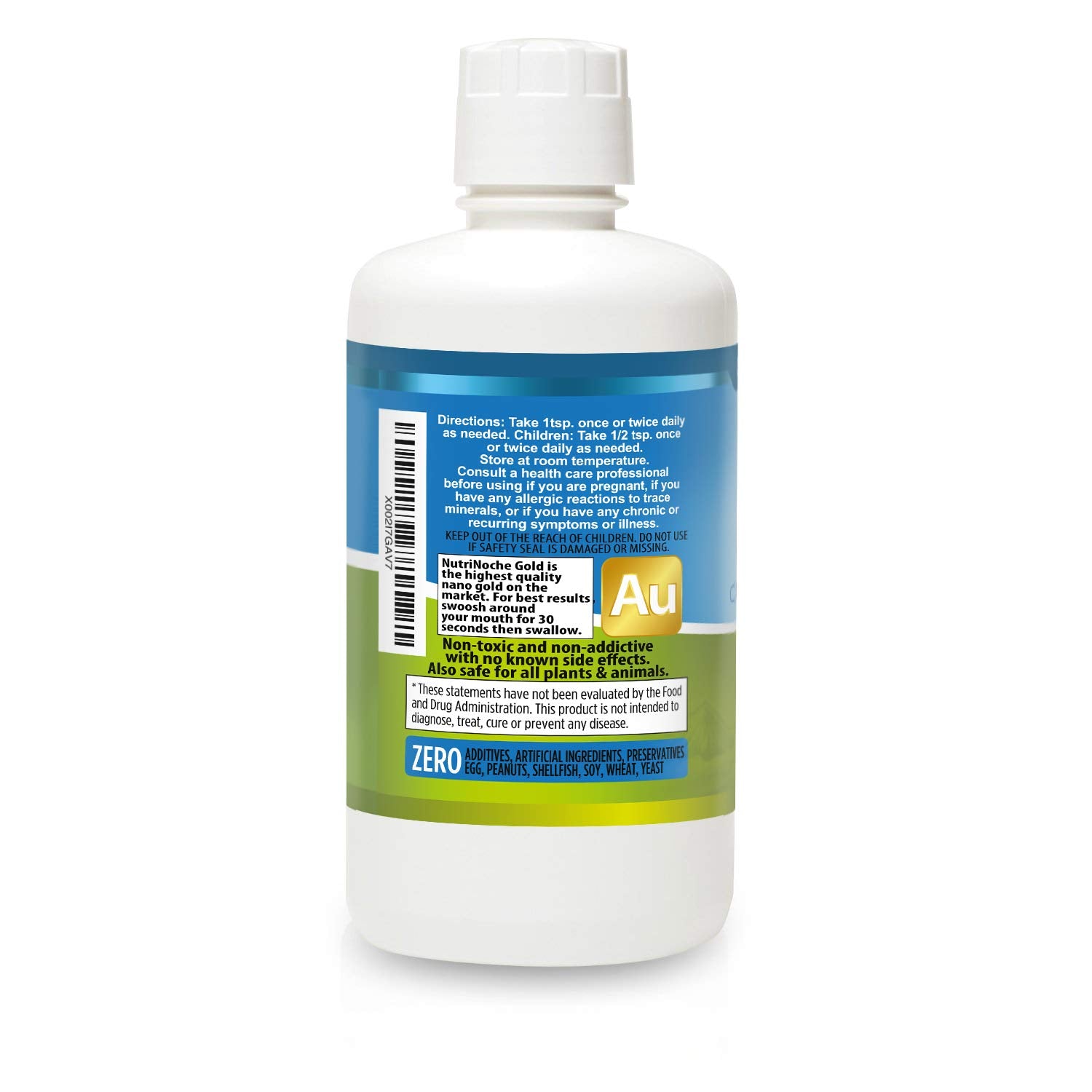 NutriNoche Colloidal Gold Liquid Supplement 1080g label close-up