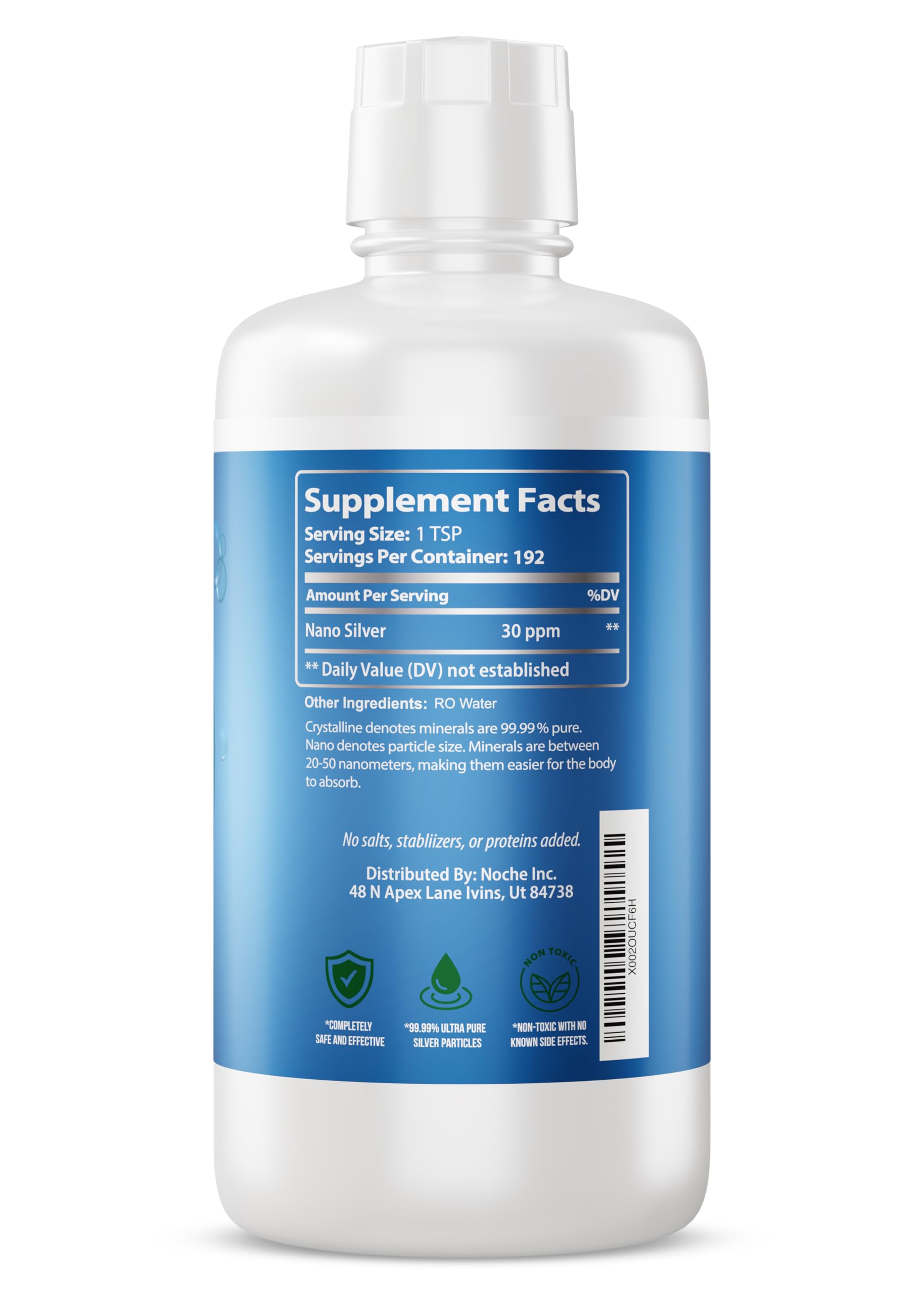 NutriNoche Colloidal Silver 1070g back view