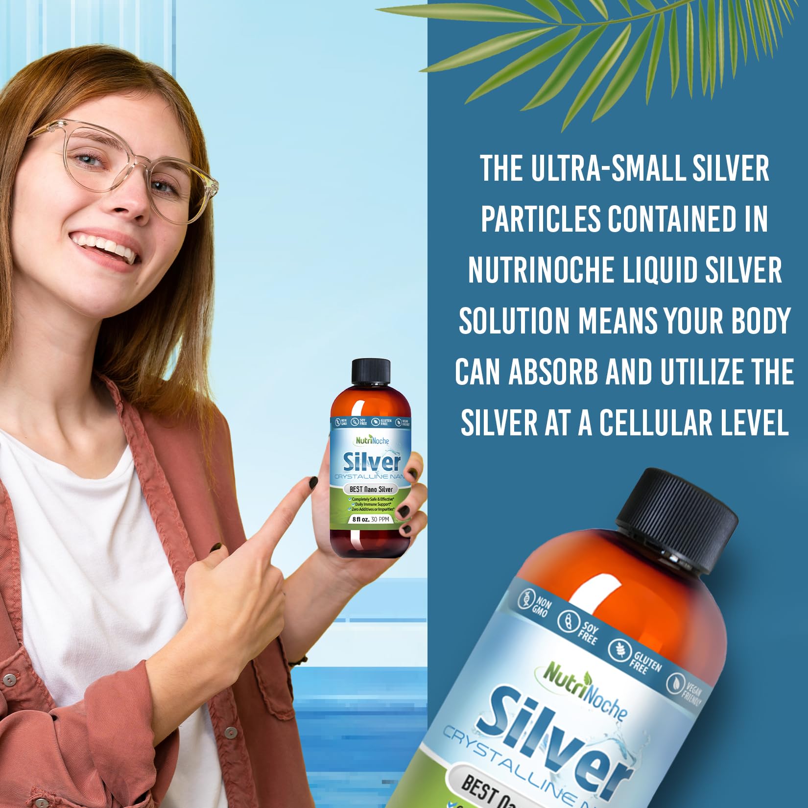 NutriNoche Colloidal Silver 558g bottle side view