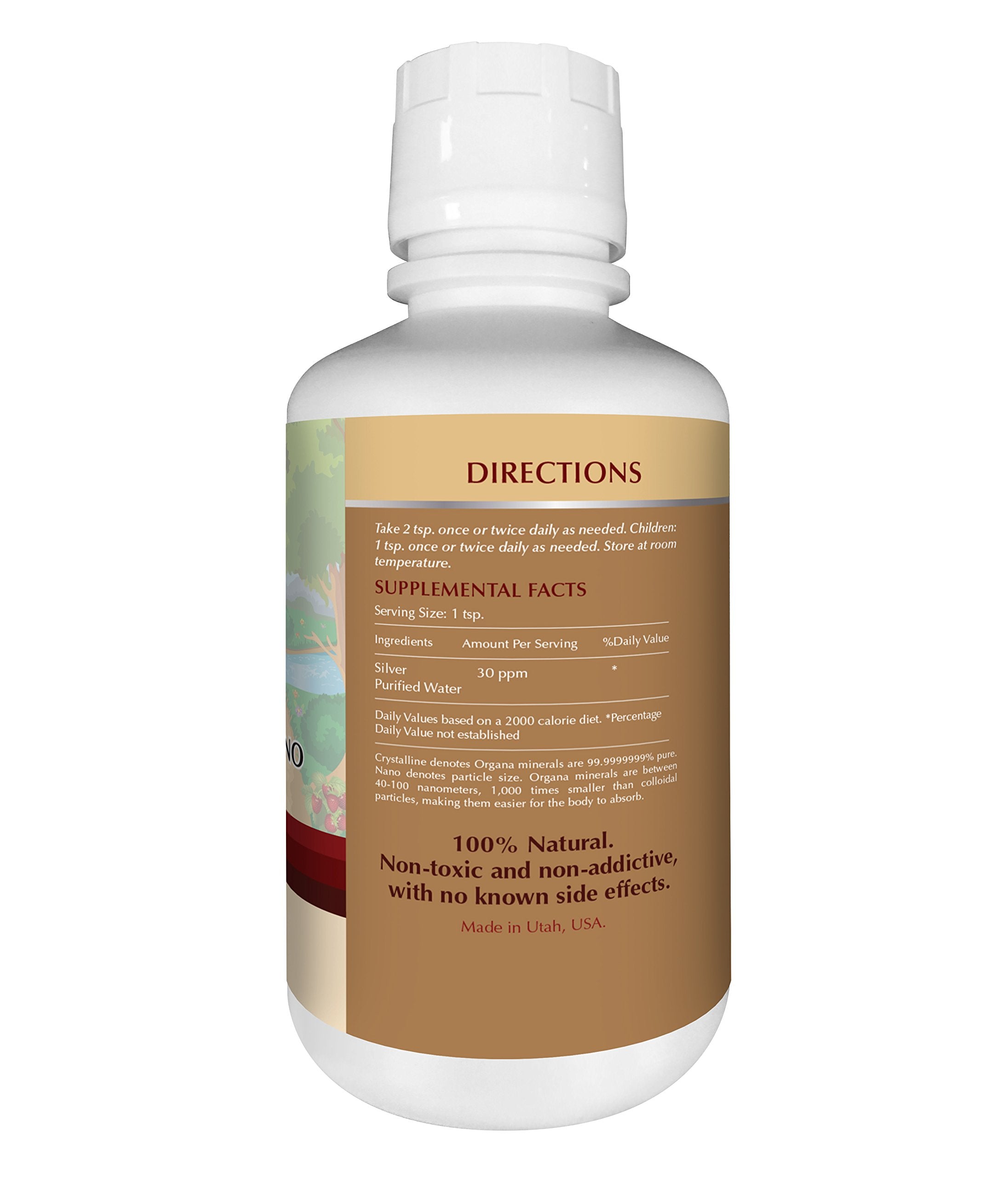 NutriNoche Colloidal Silver Liquid 30 ppm bottle side view