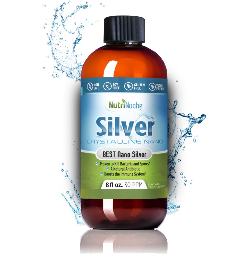NutriNoche Colloidal Silver Liquid 99.99% Pure bottle with cap