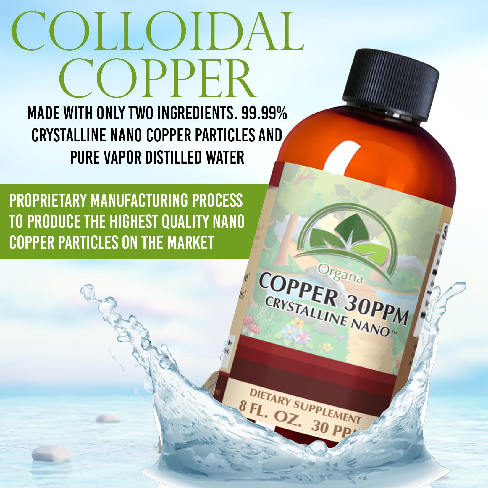 NutriNoche Organa Colloidal Copper 907g label close-up