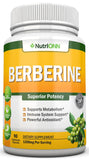 NutriONN Berberine HCl 1200mg 90 Vegetarian Capsules front view