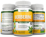 NutriONN Berberine HCl 1200mg capsules with a glass of water