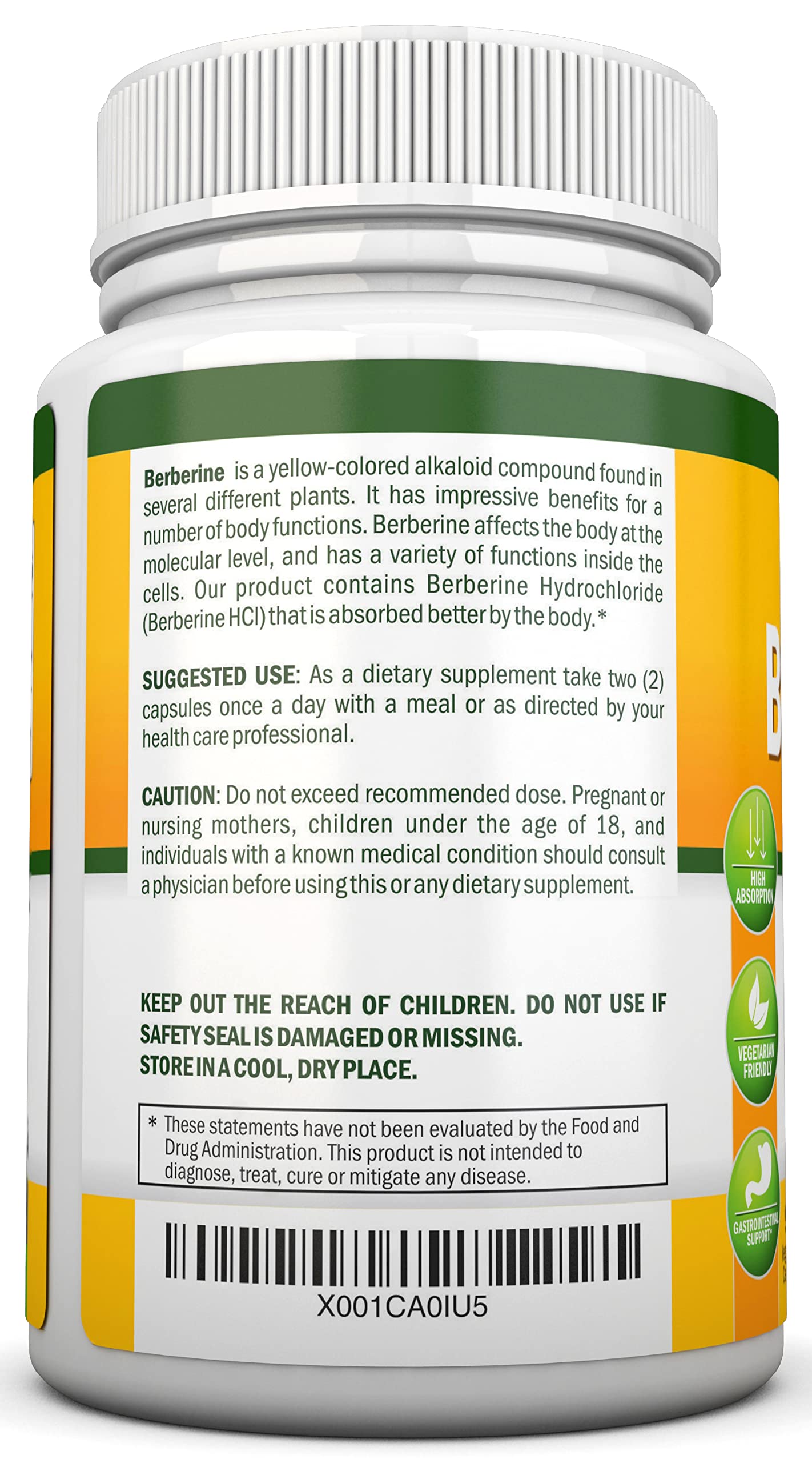 NutriONN Berberine HCl 1200mg product packaging