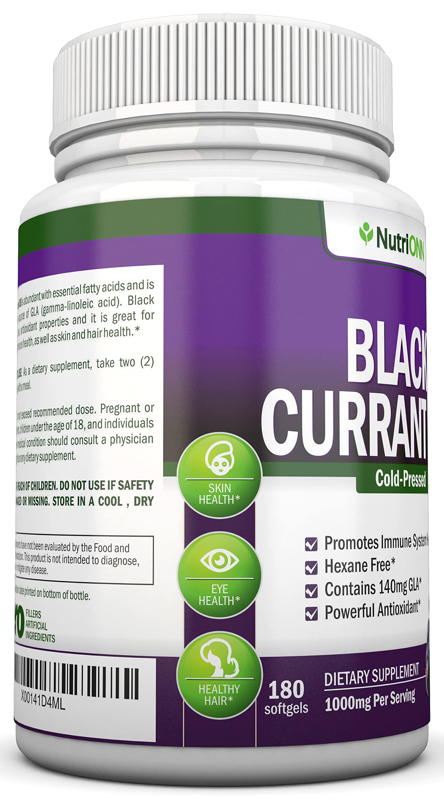 NutriONN Black Currant Oil softgels in packaging