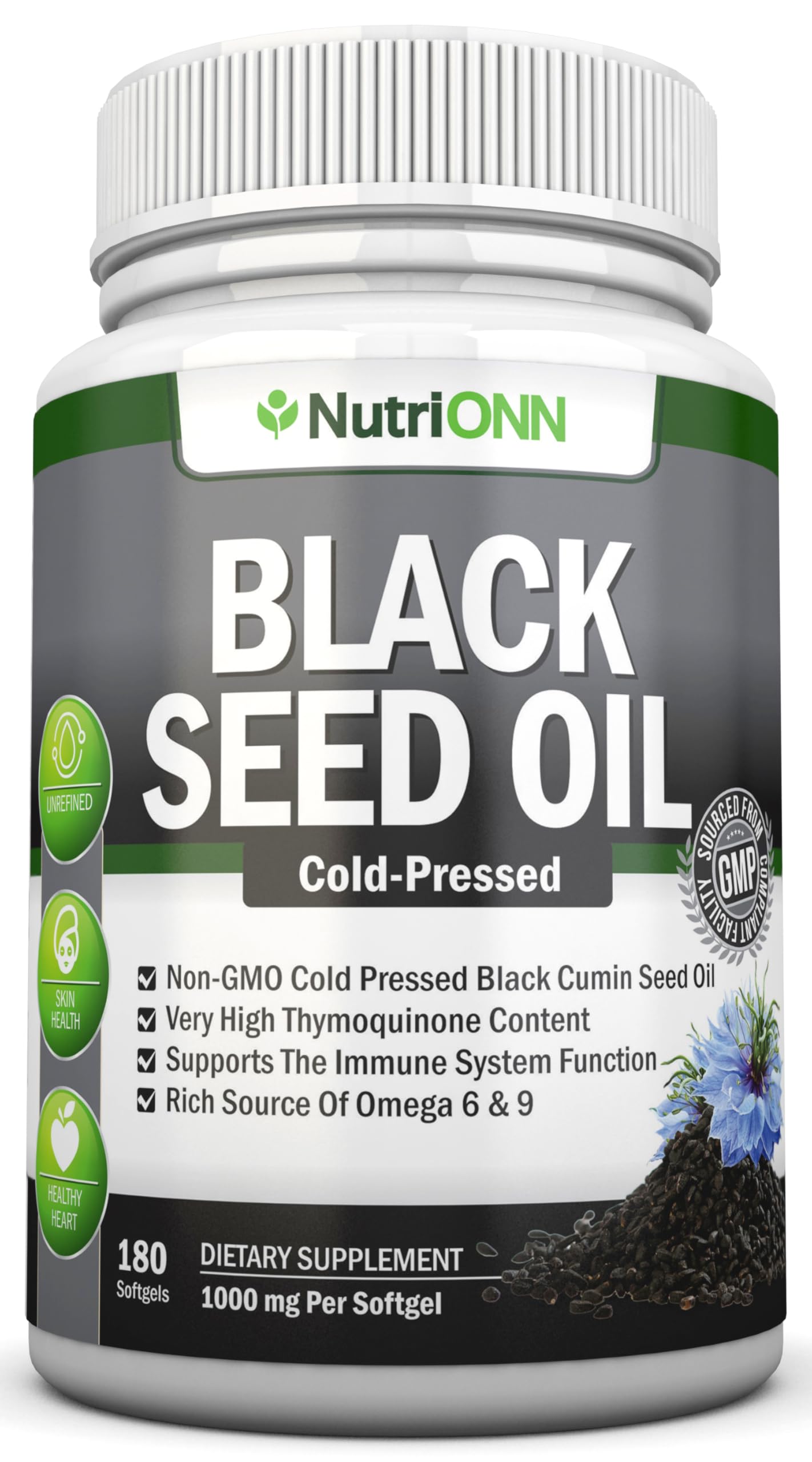 NutriONN Black Seed Oil 28g bottle front view