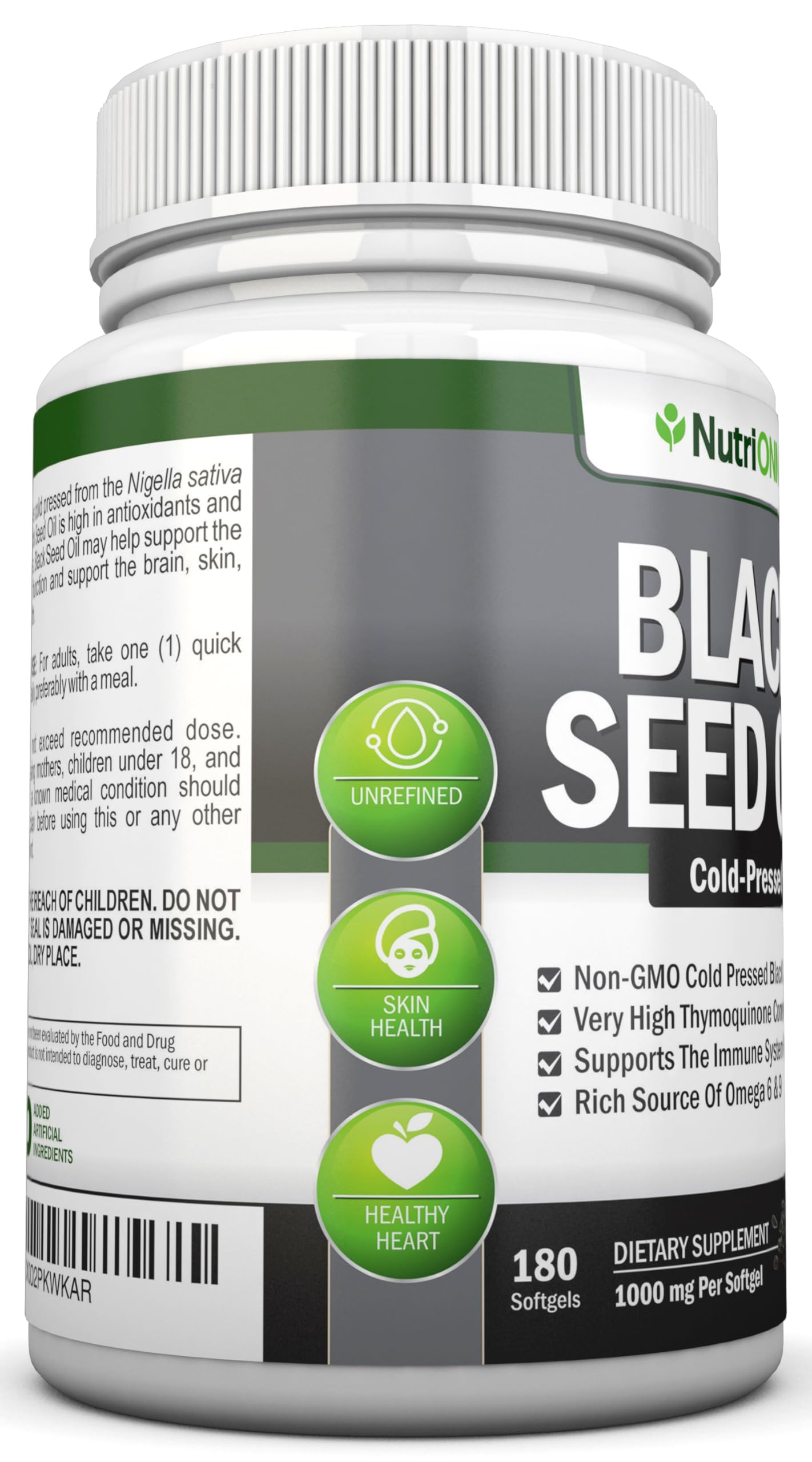 NutriONN Black Seed Oil 28g capsule close-up