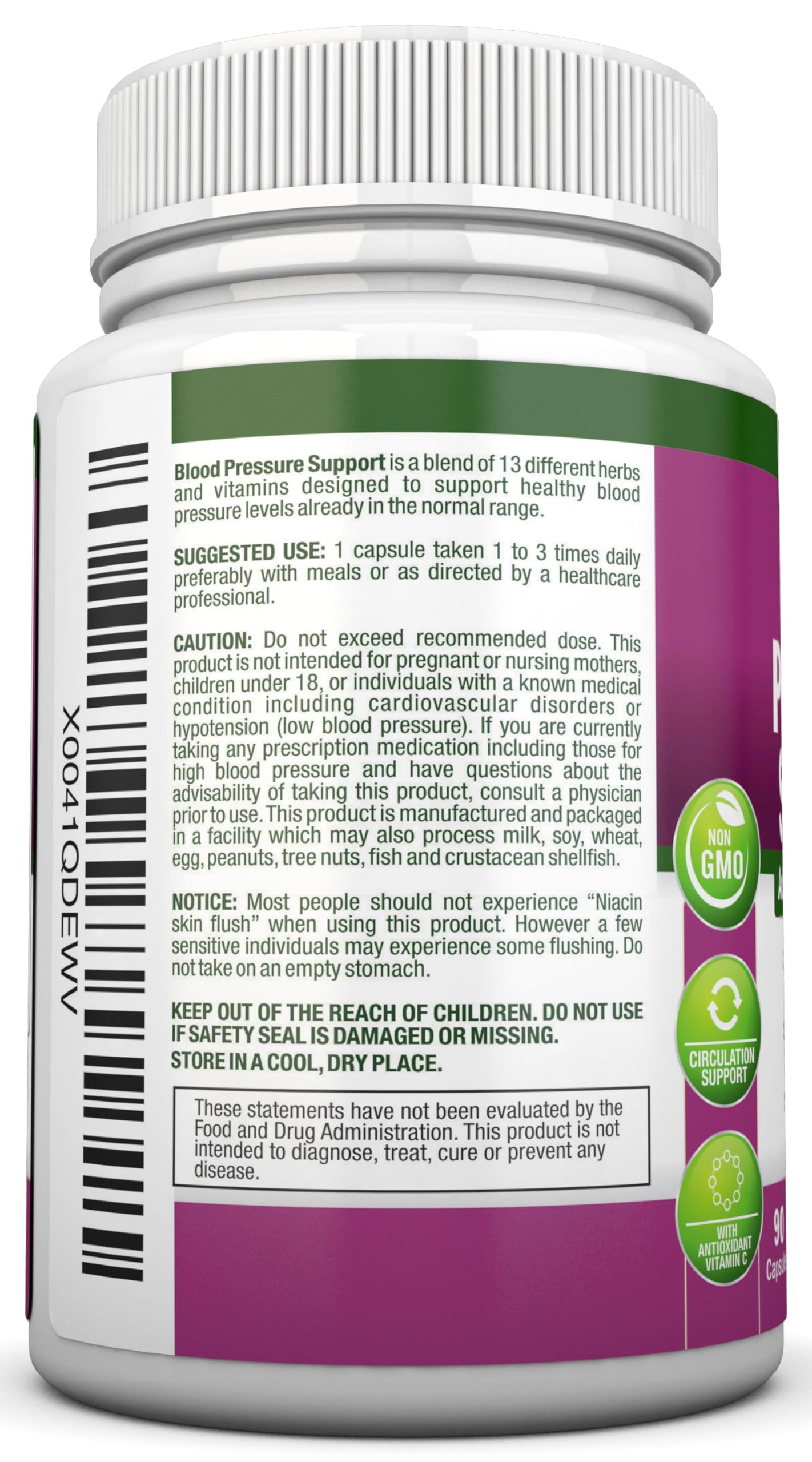 NutriONN Blood Pressure Support Supplement with a measuring spoon