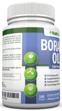 NutriONN Borage Oil Softgels in hand for size reference