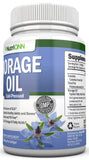 NutriONN Borage Oil Softgels on a wooden table