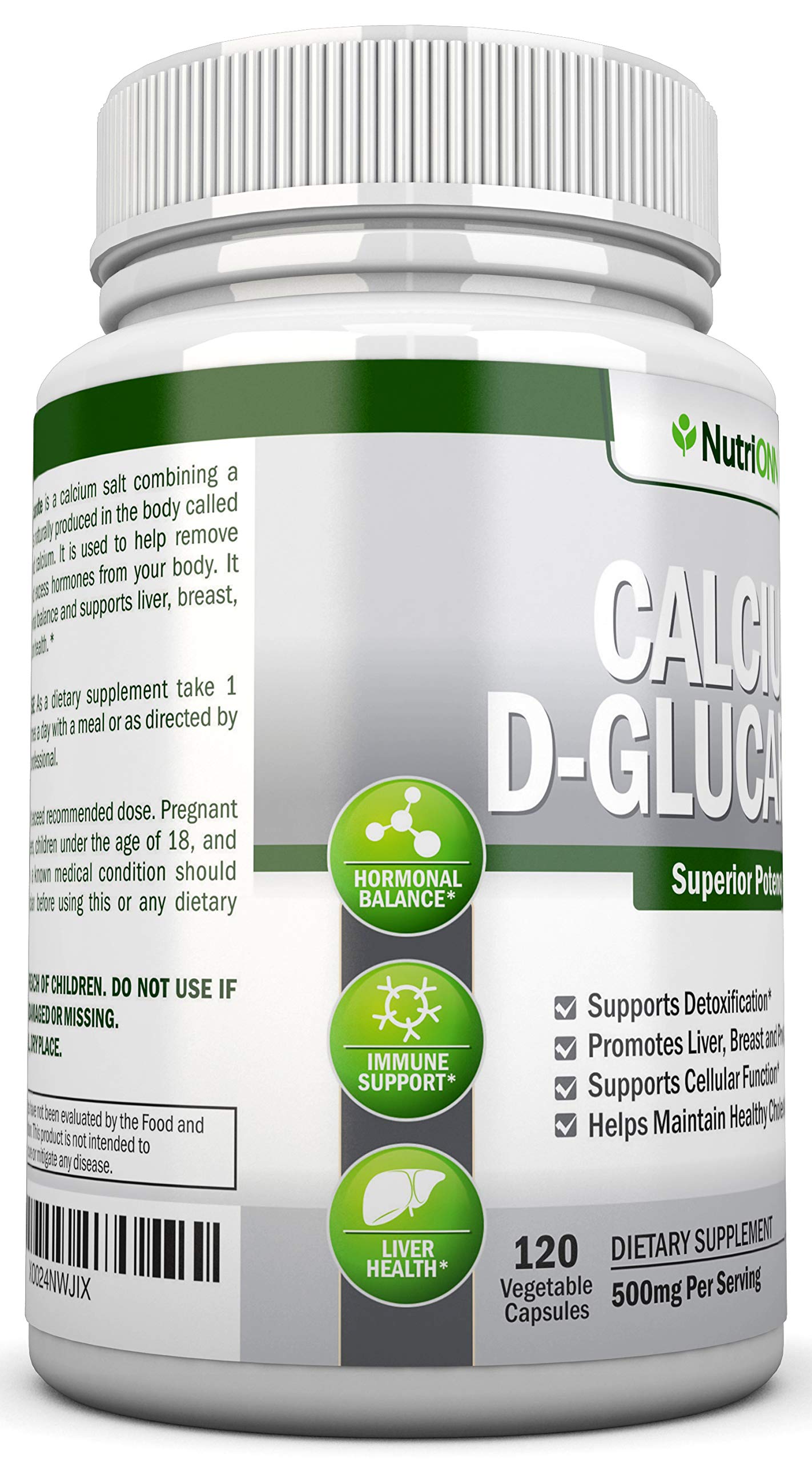 NutriONN Calcium D-Glucarate 500mg capsules ingredients list