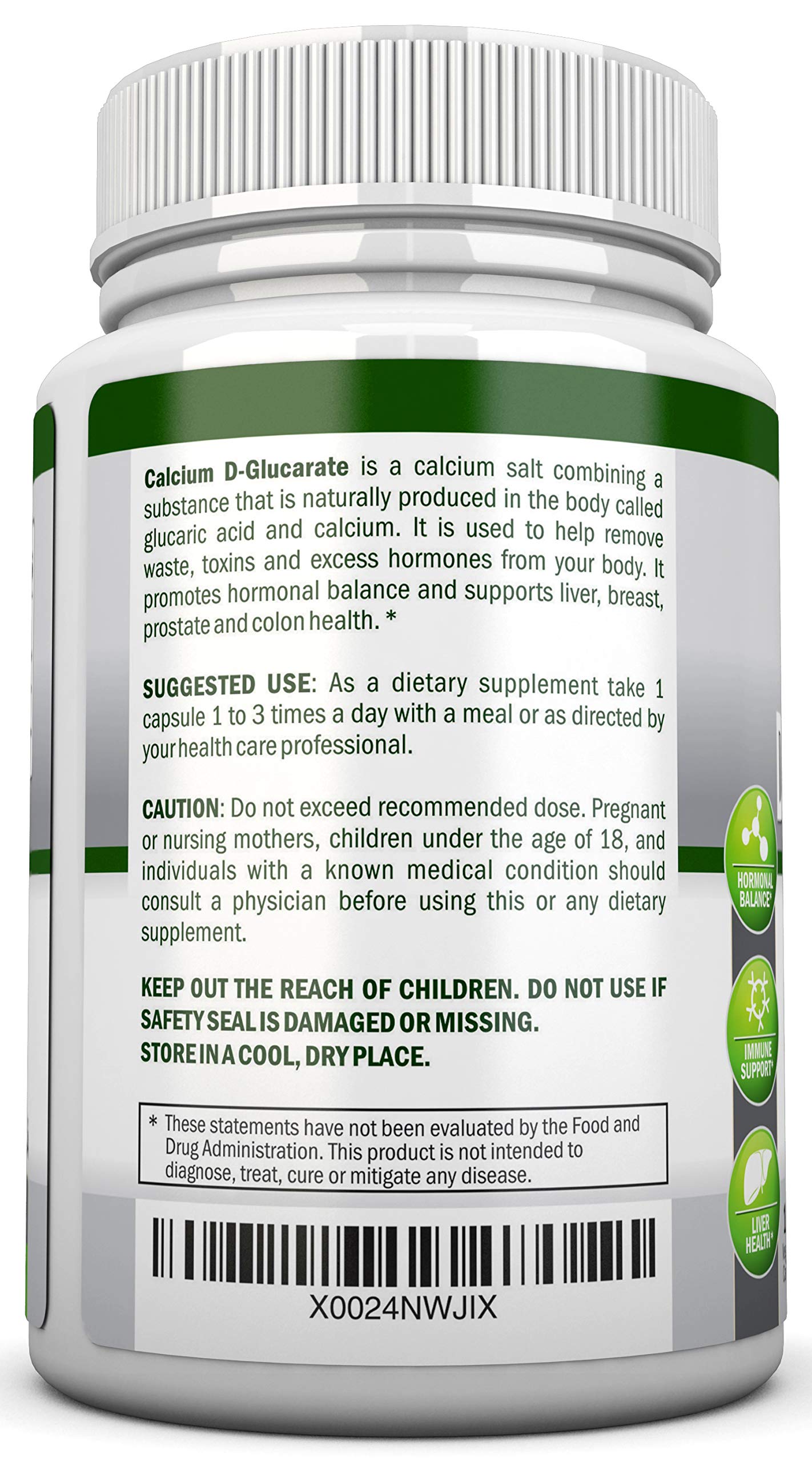 NutriONN Calcium D-Glucarate 500mg capsules packaging