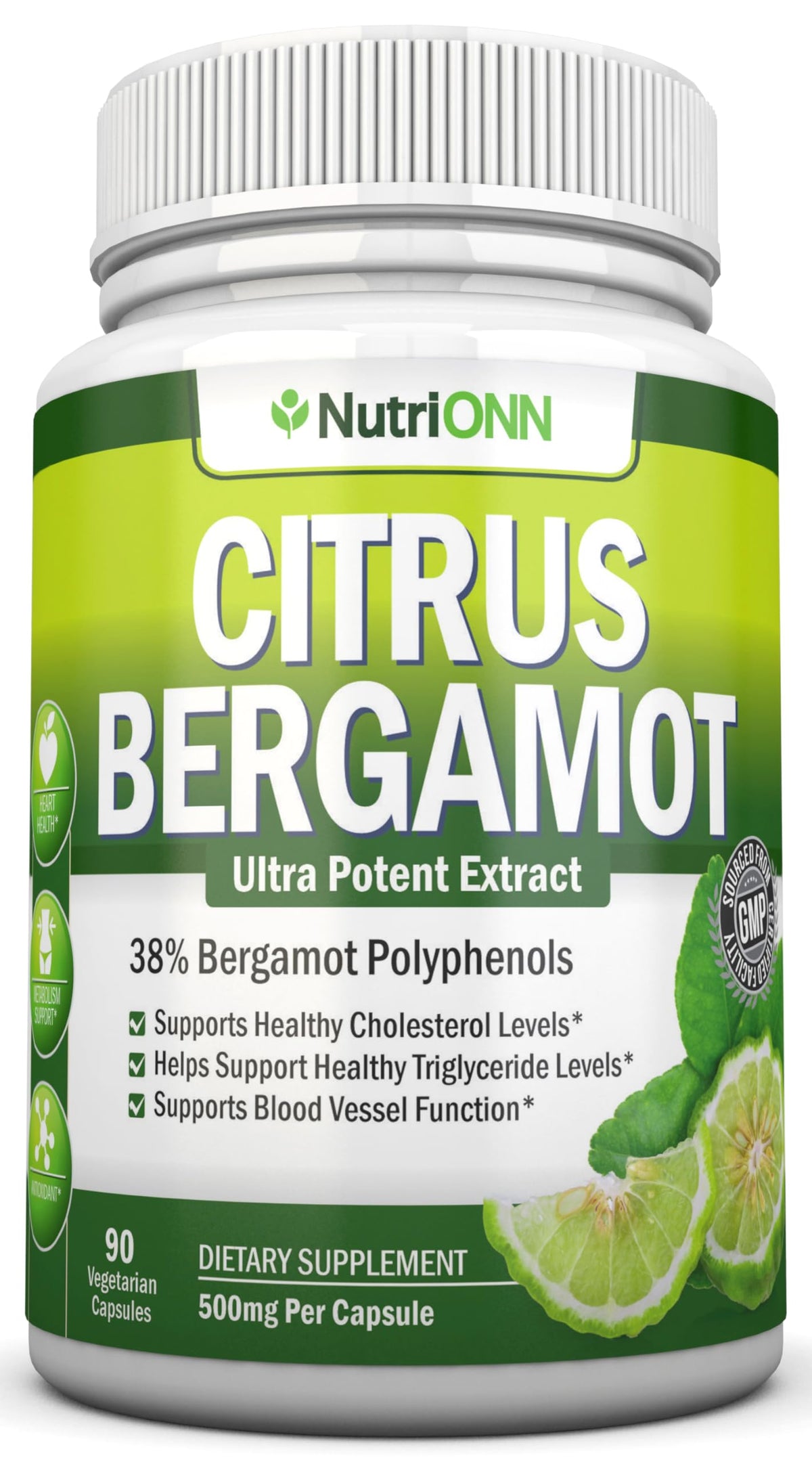 NutriONN Citrus Bergamot Extract 500mg bottle front view
