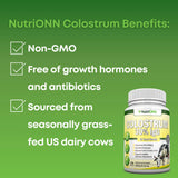 NutriONN Colostrum 100g packaging with a natural background