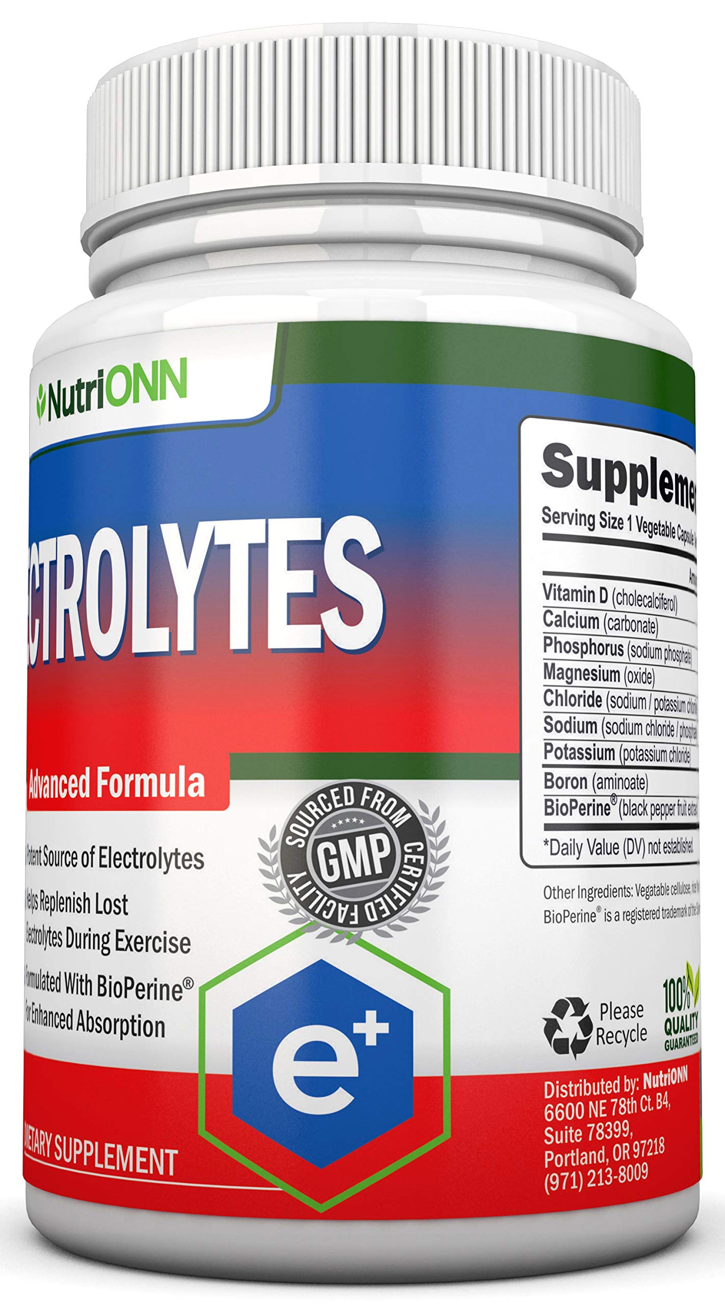 NutriONN Electrolytes Multimineral Supplement bottle top view